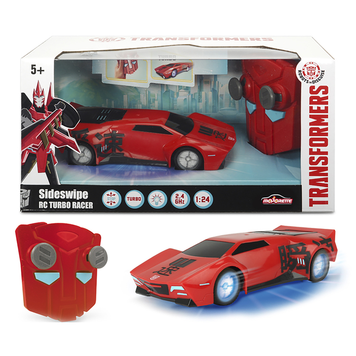 Трансформеры "Машинка на радиоуправлении Sideswipe" со светом и звуком, 1:24, 18 см