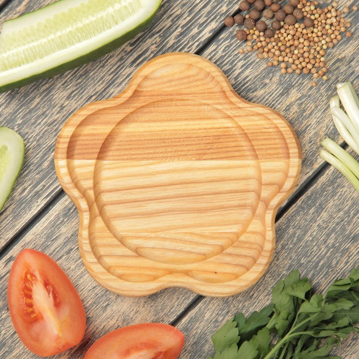 Тарелка деревянная "Звездочка", 20 х 20 см