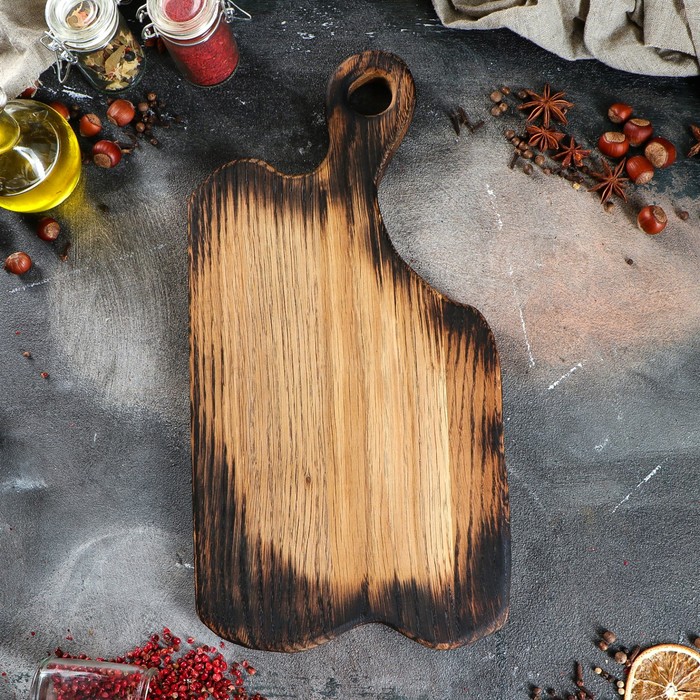 Доска авторская для подачи стейка "Рибай", массив ясеня, 40 х 20 см