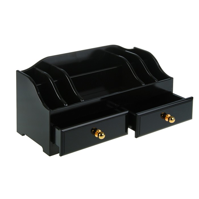 Комодик для косметики с 2 ящиками ЧЕРНЫЙ, 50х25х20см