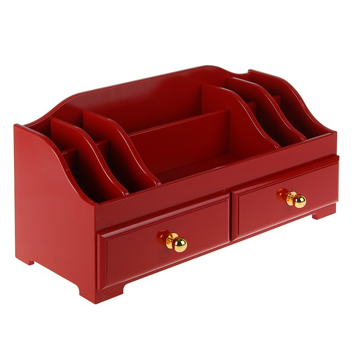Комодик для косметики с 2 ящиками КРАСНЫЙ, 50х25х20см