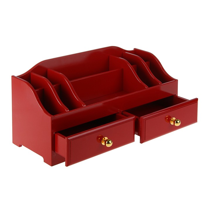Комодик для косметики с 2 ящиками КРАСНЫЙ, 50х25х20см