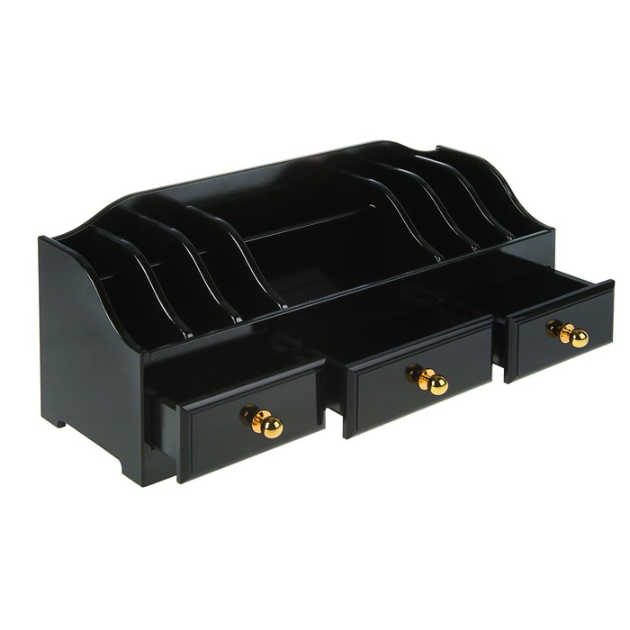 Комодик для косметики с 3 ящиками, ЧЕРНЫЙ, 60х25х20см