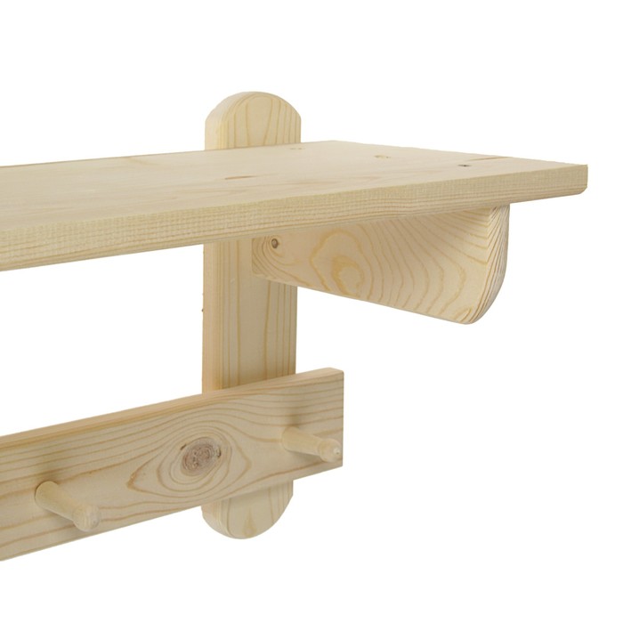 Полка-вешалка «Простая» 4 КРЮЧКА, 65х30х23см