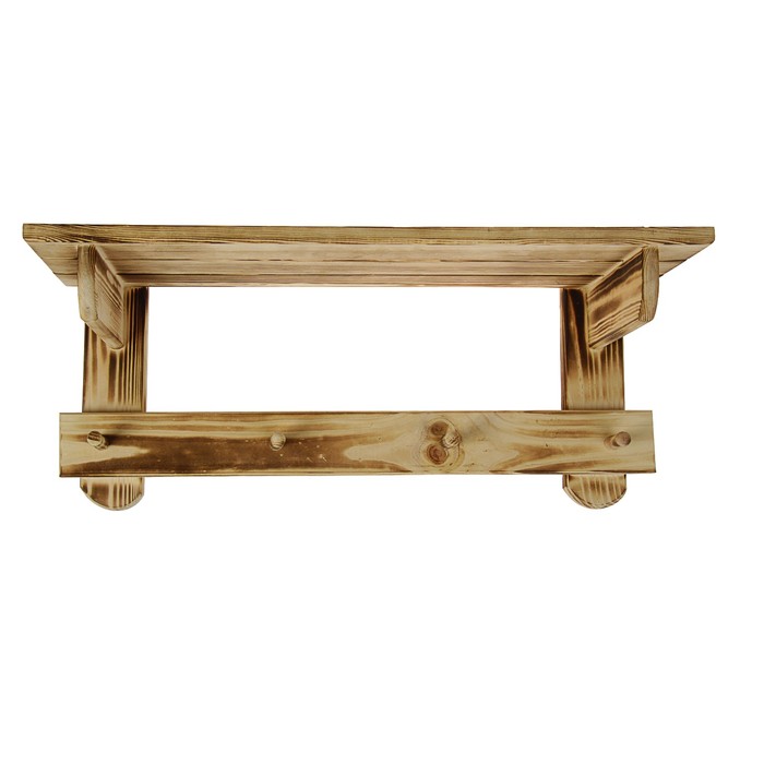 Полка-вешалка «Простая» 4 КРЮЧКА термо, 65х30х23см