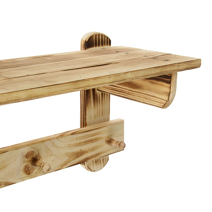 Полка-вешалка «Простая» 4 КРЮЧКА термо, 65х30х23см