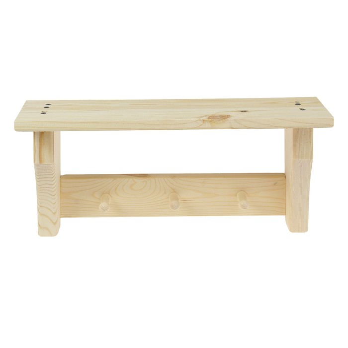 Полка-вешалка 3 КРЮЧКА, 45х21х14см