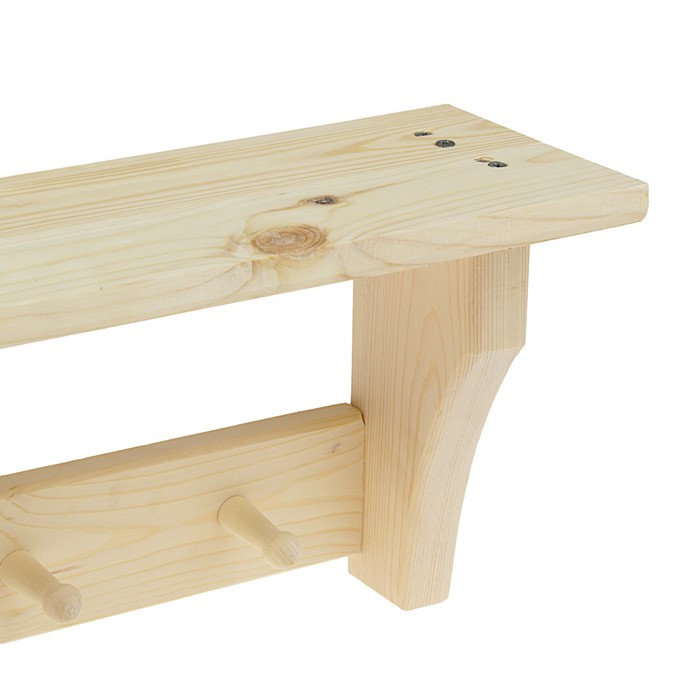 Полка-вешалка 3 КРЮЧКА, 45х21х14см