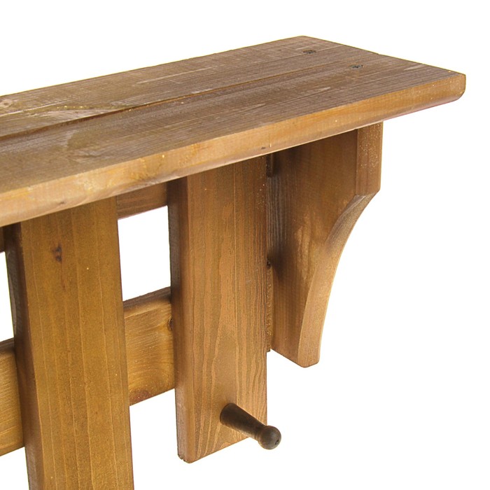 Полка-вешалка «Классика» 5 крючков морёная, 65х37х14см