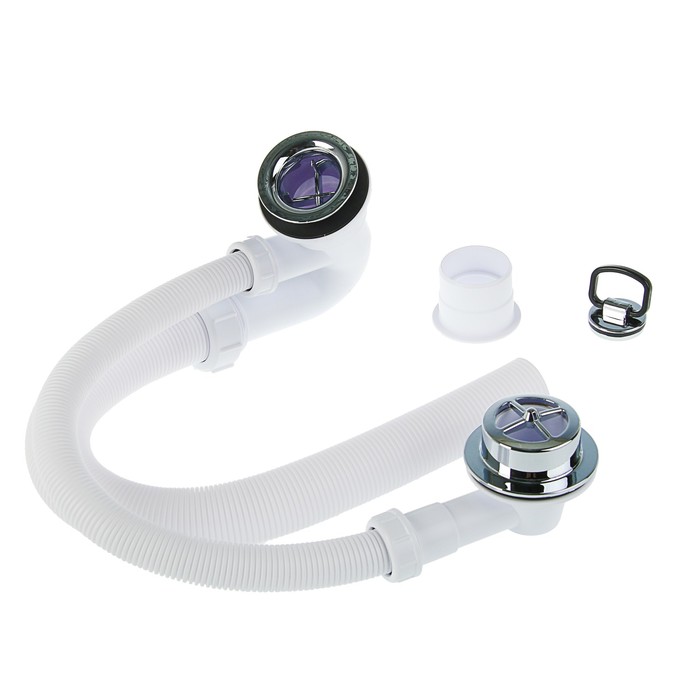 Сифон (трап) для ванны McAlpine MRB4С, 1 1/4"х40 мм,  с переливом и гофрой