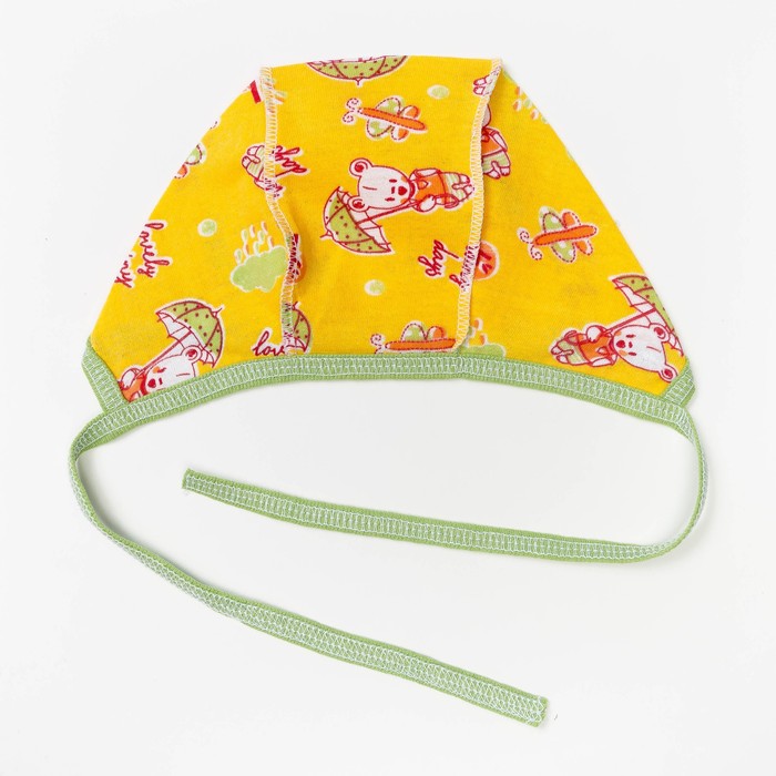 Чепчик, размер 40, цвет желтый принт микс 1000-40