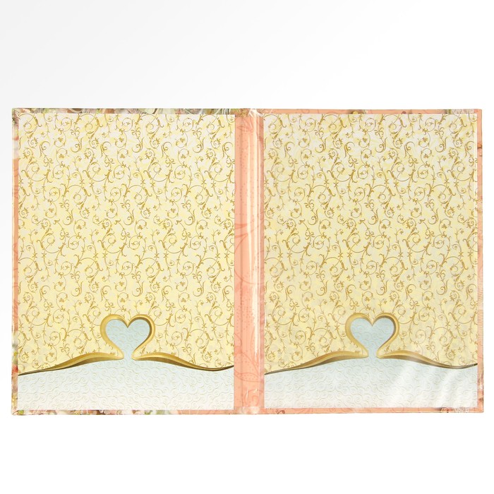 Папка для свидетельства о заключении брака "Романтика", розовый фон, А4, ламинированое