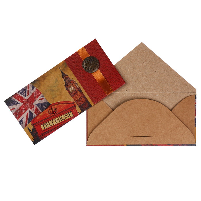 Конверт для денег "Универсальный" Лондон, крафт-бумага