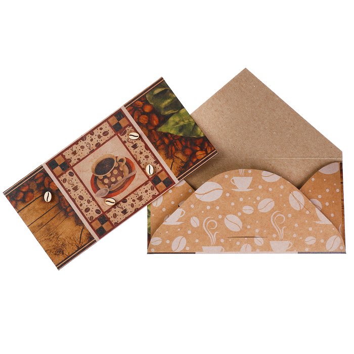 Конверт для денег "Универсальный" кофе, крафт-бумага