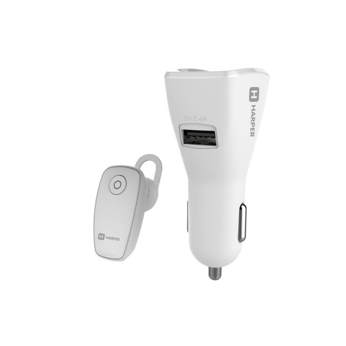 Наушники Harper HBT-1723 white, Bluetooth, вкладыши вакуумные, авто з/у, белые
