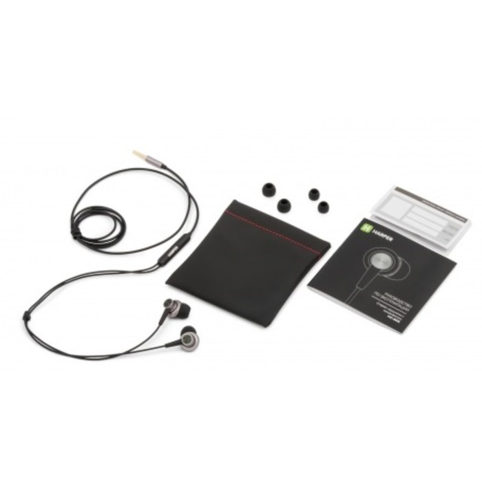 Гарнитура Harper HV-808 Black, вкладыши вакуумные, черная