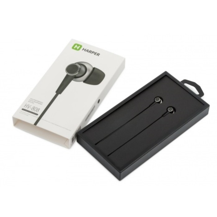 Гарнитура Harper HV-808 Black, вкладыши вакуумные, черная