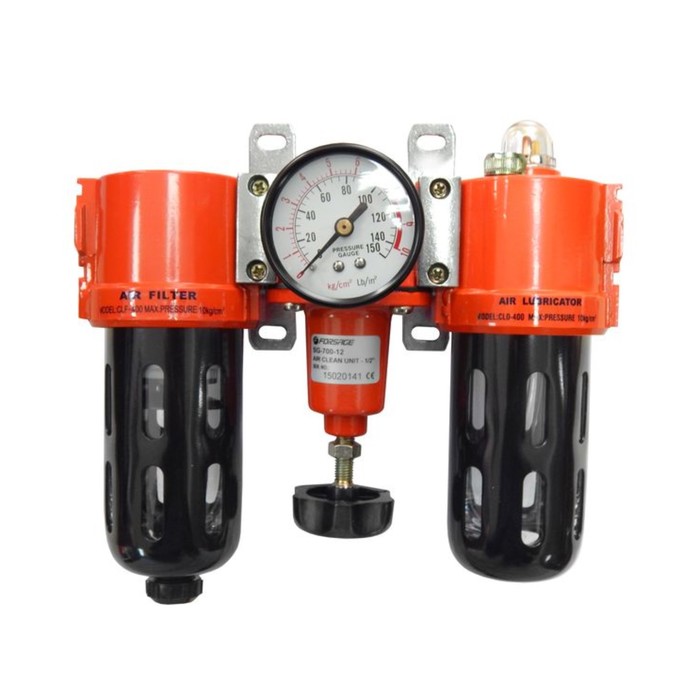 Блок подготовки воздуха Forsage F-SG-700-14, фильтр 5 Мк, маслодобавитель, 1/4", 0-10 бар