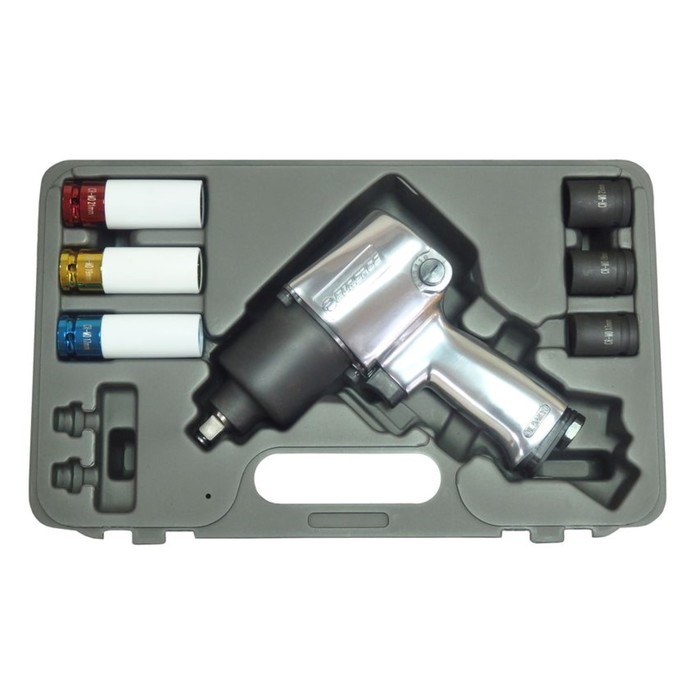 Пневмогайковерт Forsage F-ST-5548-7, 813 Нм, 1/2", 120 л/мин, головки 17-21 мм, 7пр.