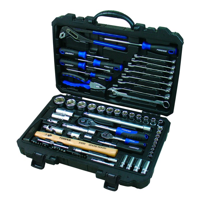 Набор инструментов Forsage F-4772-5, 1/4", 1/2", головки 6гр. 4-32 мм, 77 предметов, кейс