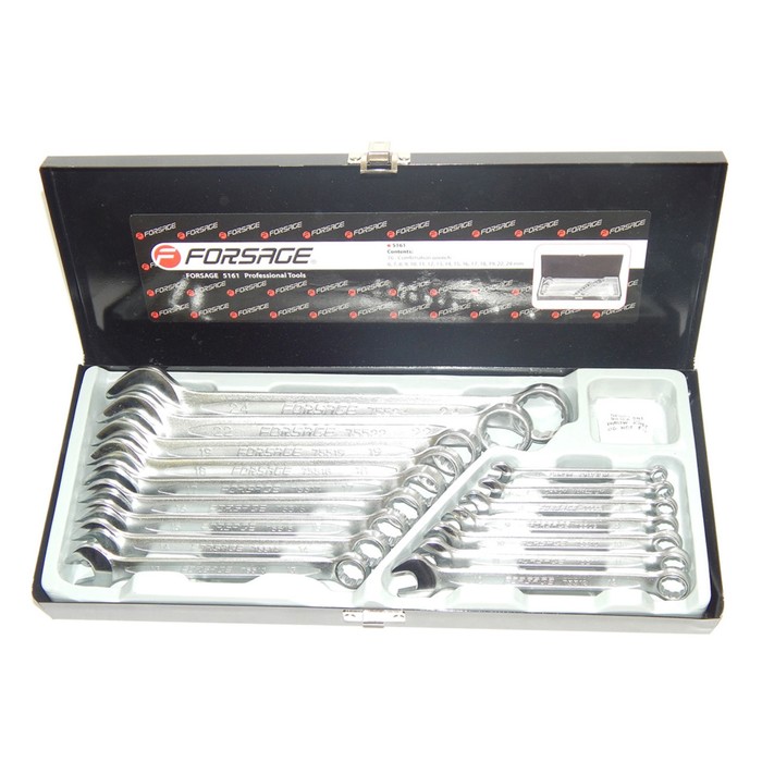 Набор ключей комбинированных Forsage F-5161, 6-19, 22, 24 мм, 16 предметов, кейс
