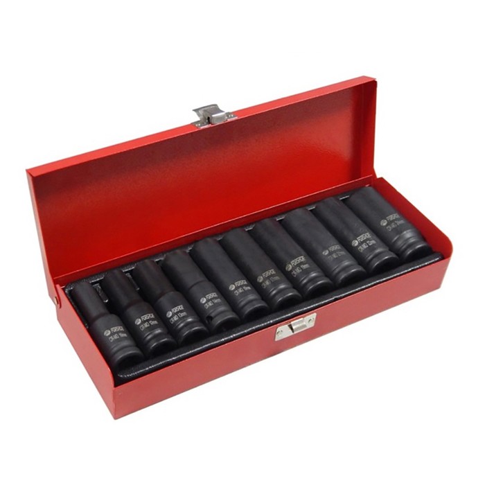 Набор головок торцевых Forsage F-4107-5MPB, уд., глубоких, 1/2", 6гр. 10-24 мм, 10пр, кейс