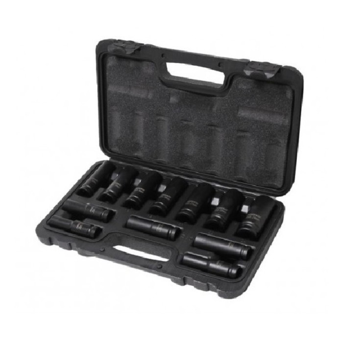 Набор головок торцевых Forsage F-4127-5MPB, ударных, глубоких, 1/2", 10-24 мм, 12пр., кейс