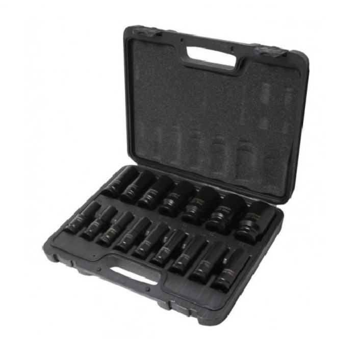 Набор головок торцевых Forsage F-4167-5MPB, уд., глубоких, 1/2", 6-гр. 10-36мм, 16пр, кейс