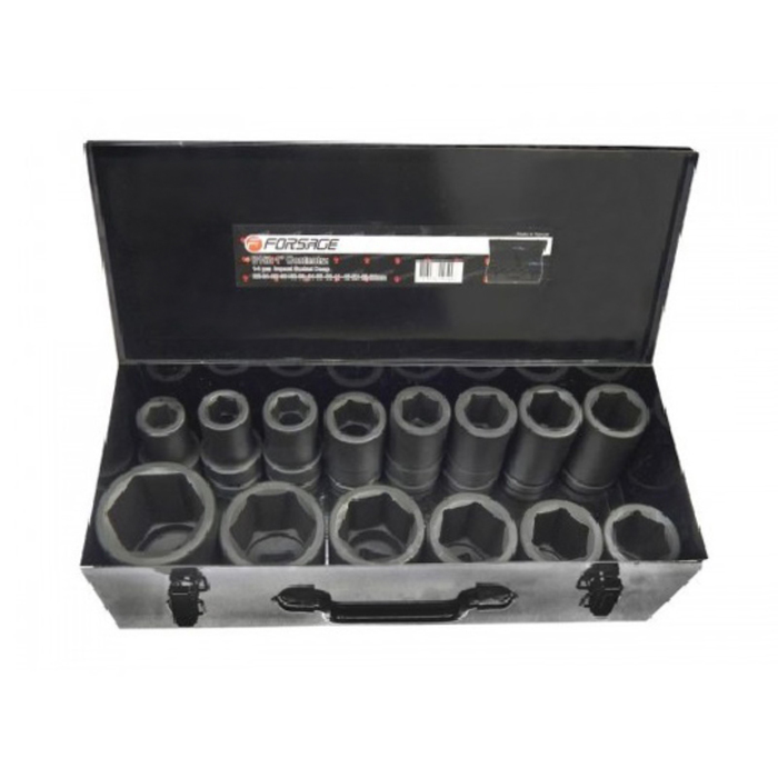 Набор головок торцевых Forsage F-8152MPB, ударных, глубоких, 1", 22-60 мм, 14 пр., кейс