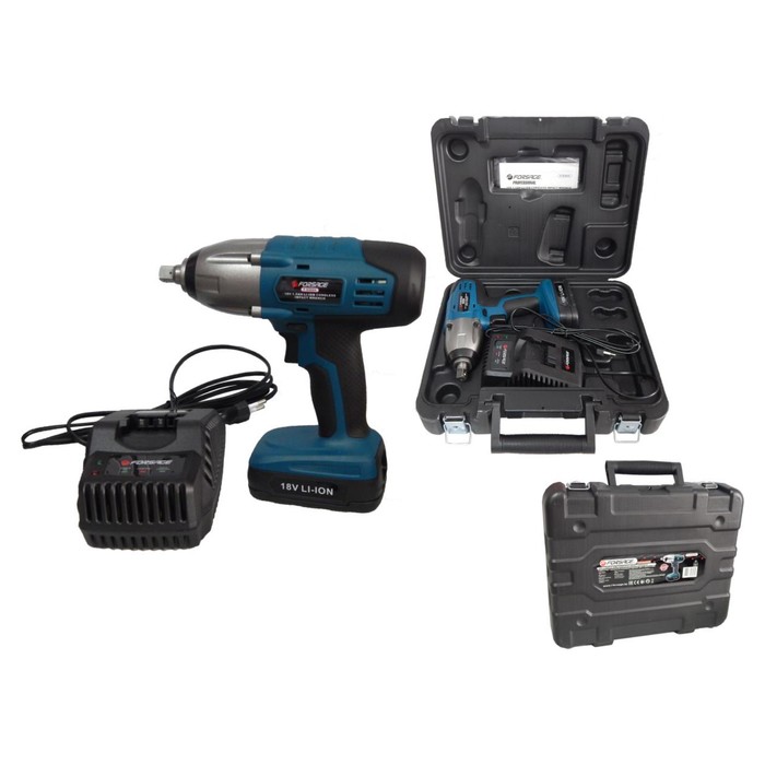 Гайковерт аккум. Forsage F-03055, ударный, 1/2", 18V, 1.5 AH, 0-2200 об/мин, 300 Нм, кейс