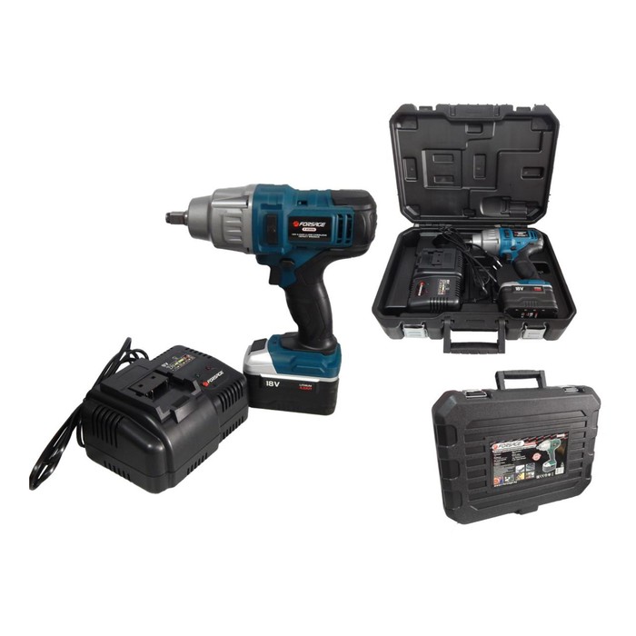 Гайковерт аккум. Forsage F-03056, ударный, 1/2", 18V, 4.0 AH, 0-1600 об/мин, 520 Нм, кейс