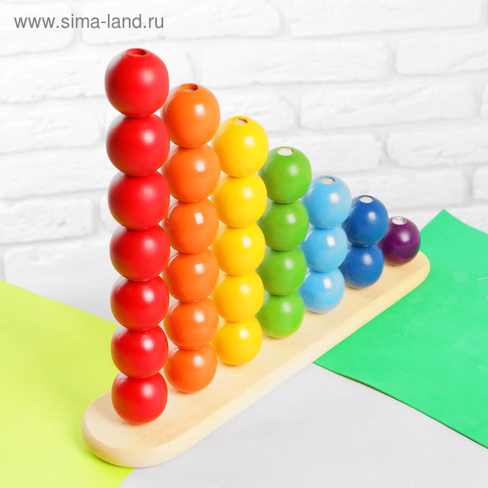 фото Пирамидка «абака радуга с шариками», шарик: 3,2 см rntoys