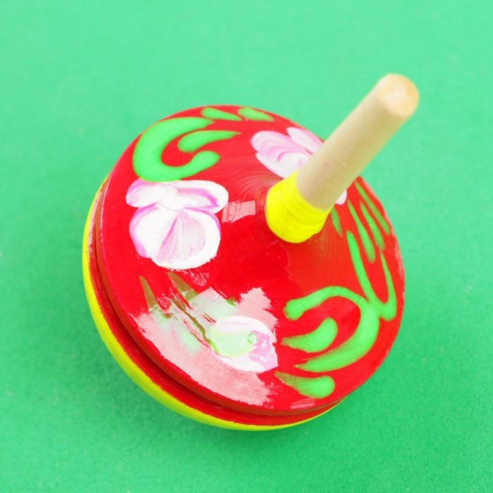 Каталка-волчок, с росписью, круглый