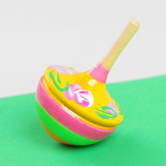 Каталка-волчок, с росписью, круглый