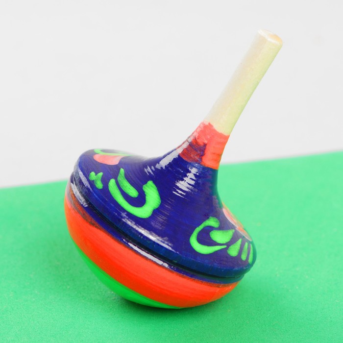 Каталка-волчок, с росписью, круглый