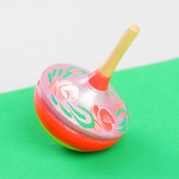 Каталка-волчок, с росписью, круглый