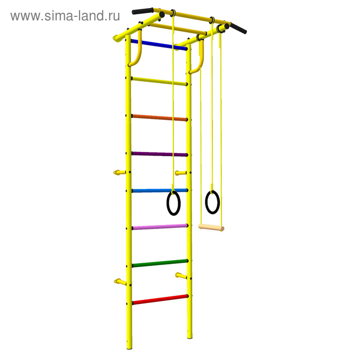 фото Детский спортивный комплекс 3.1 «роки-ленд» с навесным оборудованием, 830 × 670 × 2180 мм, цвет жёлтый/цветной, rokids