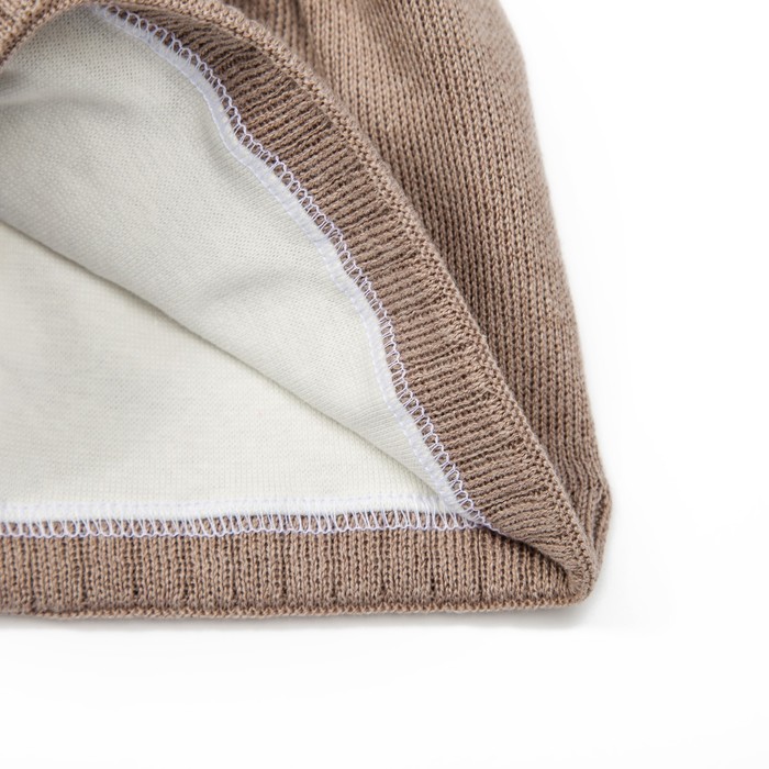 Шапка для мальчика, размер 52-54 см, цвет бежевый