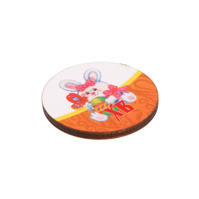 Магнит "С Пасхой" зайчик с бабочкой; ассорти, 40 мм