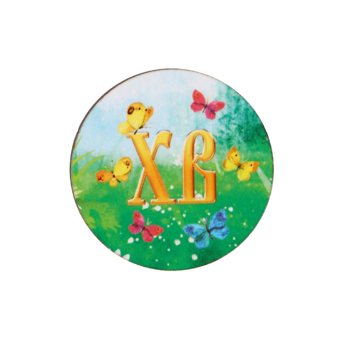 Магнит "ХВ" полянка; ассорти, 40 мм