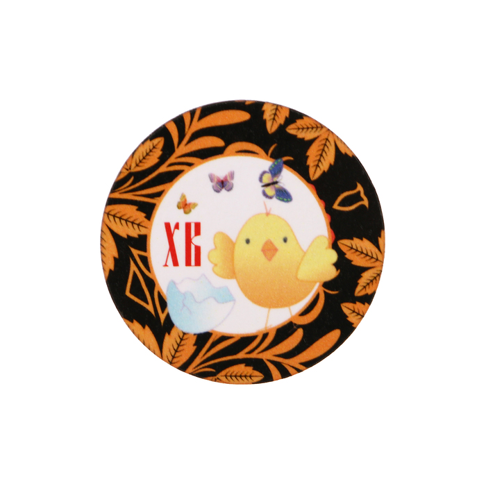 Магнит "ХВ" цыпленок, роспись; ассорти, 40 мм