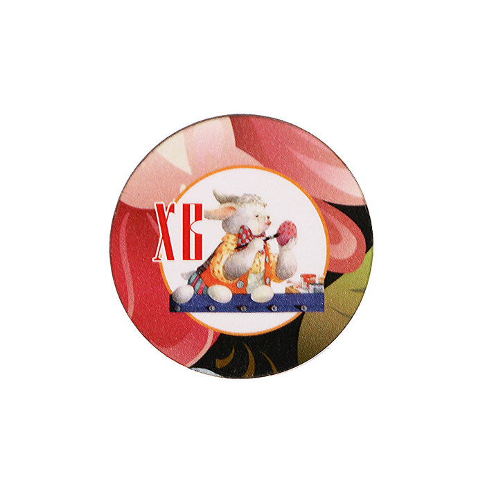 Магнит "ХВ" зайчик-художник , роспись; ассорти, 40 мм