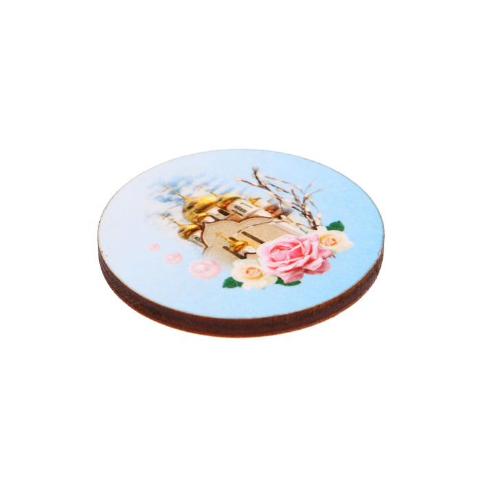 Магнит "ХВ" собор, цветы; ассорти, 40 мм