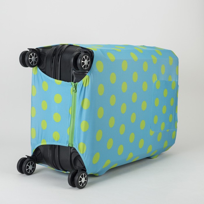 Чехол для чемодана «Горох» 24", цвет голубой/жёлтый