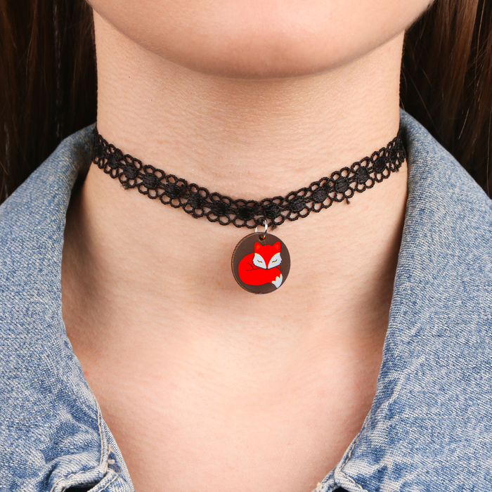 Чокер ажурный с подвеской "Лиса"