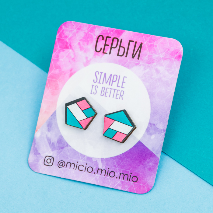 Серьги-гвоздики "Узоры"