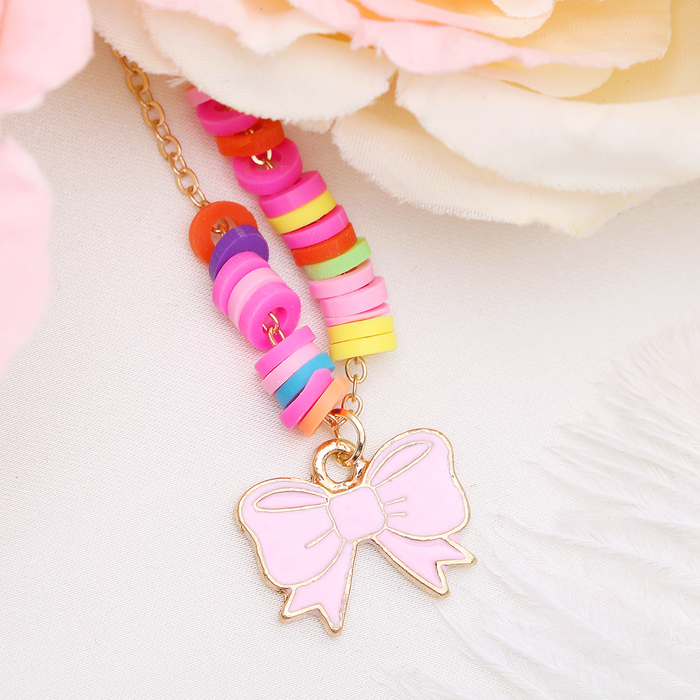 Кулон детский "Выбражулька", бантик, цветной в золоте