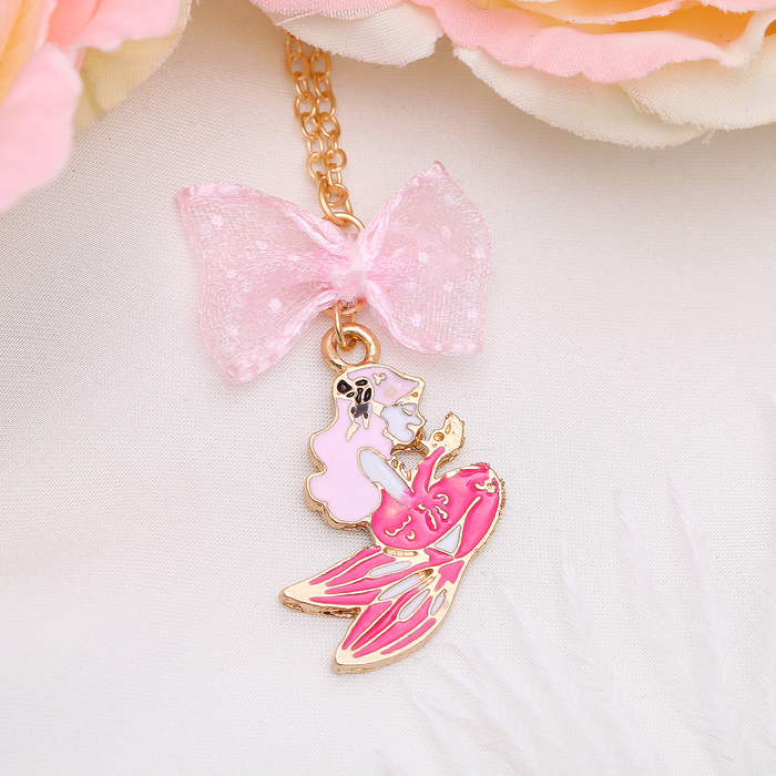 Кулон детский "Выбражулька", русалочка, розовый в золоте