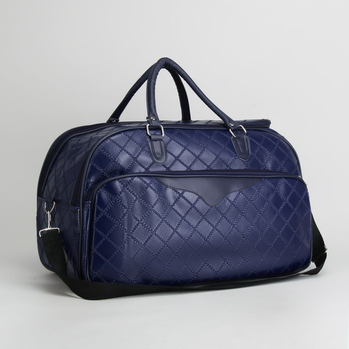 Сумка дорожная «Классика», отдел на молнии, наружный карман, ручки, цвет синий