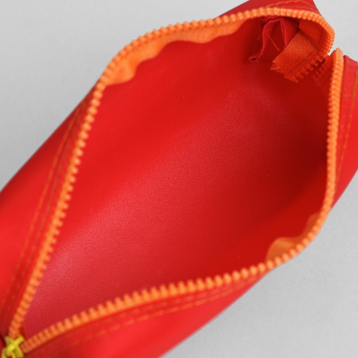Косметичка-футляр, отдел на молнии, цвет красный/оранжевый